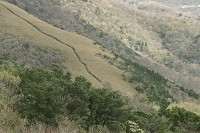 山頂から山肌